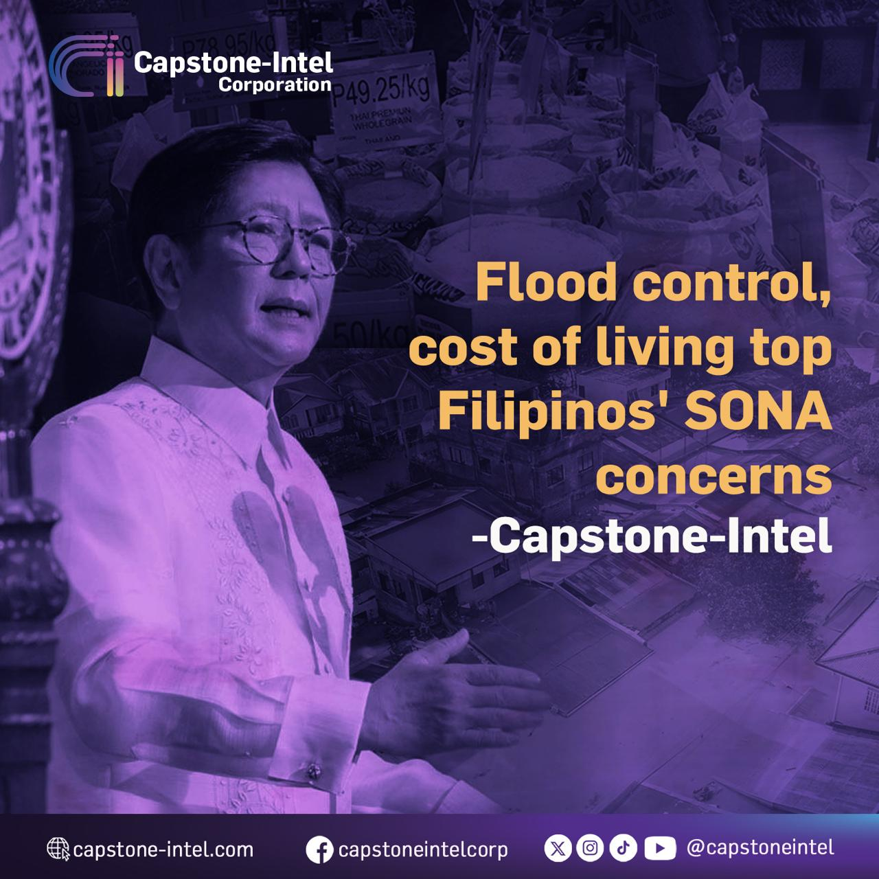 Flood control, cost of living top Filipinos’ SONA concerns — Capstone Intel